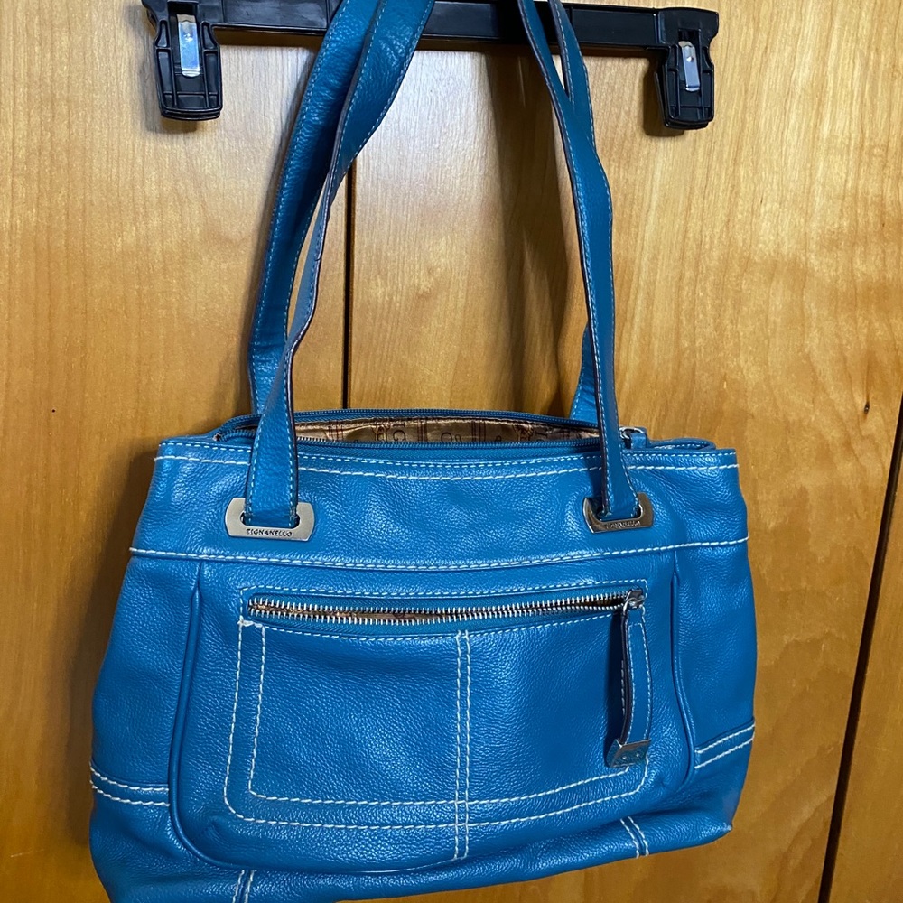 Tignanello blue leather purse